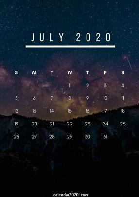 July Calendar 2020 Wallpaper | Calendar wallpaper, July calendar 