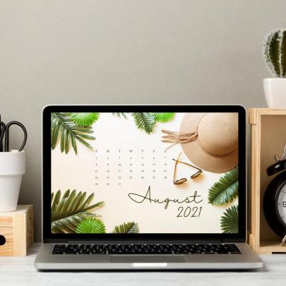 August 2021 Calendar Desktop Wallpaper Digital Download | Etsy 