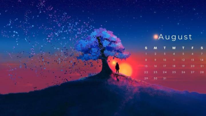 August 2021 Calendar Desktop Wallpaper