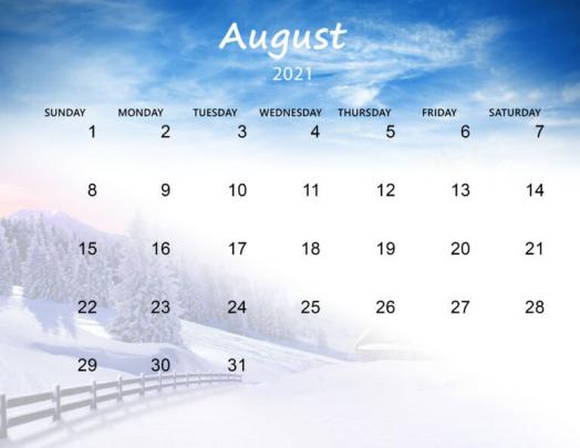 Cute August 2021 Calendar Desktop Wallpaper - Mycalendarlabs