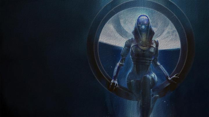 Wallpaper : video games, Mass Effect, artwork, blue, Tali Zorah 