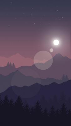 digital art, Nature, Mountains, Portrait display, Trees, Forest, Moon 