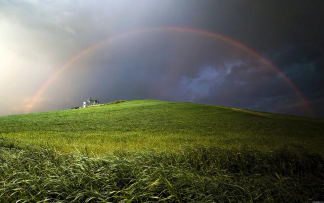 rainbow green mountain - HD Desktop Wallpapers