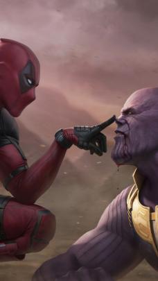 Download Deadpool Wallpaper Deadpool With Thanos Infinity Gauntlet 