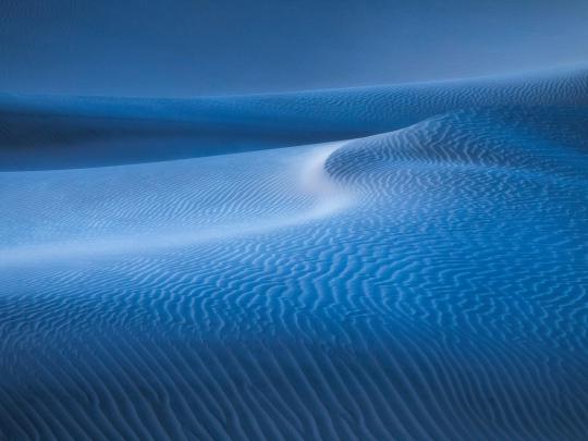 Desktop wallpaper blue desert, dune, landscape, hd image, picture 