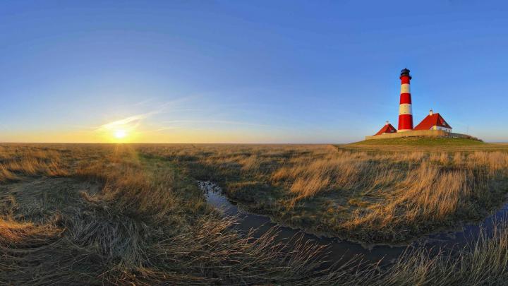 lighthouse, Sea, Dune, Grass, Sunset Wallpapers HD \/ Desktop and Mobile 