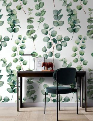 Free download Watercolor Eucalyptus Leaf Wallpaper Mural Wallpaper 