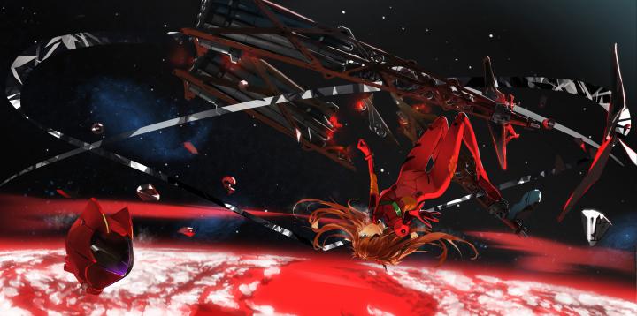 Neon Genesis Evangelion, Asuka Langley Soryu, Anime Girls, Anime, Space 