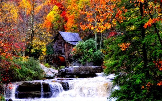 Autumn Waterfalls - Free Desktop Wallpaper