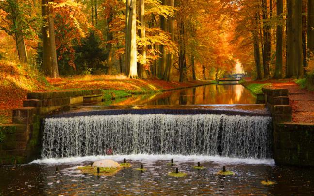 Autumn Waterfalls - Free Desktop Wallpaper