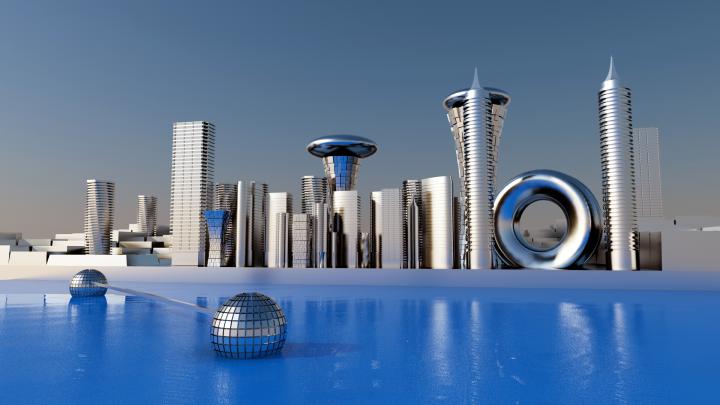 [35+] HD Future Cityscape Wallpaper 