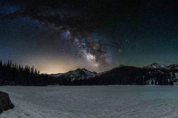 Wallpaper Galaxy, Night, Starry Sky, Mountains - Galaxy Desktop 