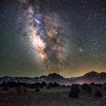 Wallpaper Galaxy, Night, Starry Sky, Mountains - Galaxy Desktop 