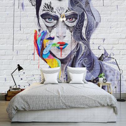 Custom Graffiti Brick Wall Mural Wallpaper Free Shipping | BVM Home