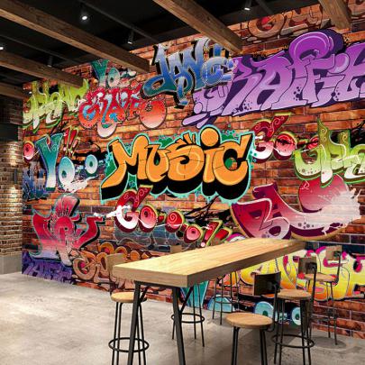 Custom Brick 3D Wall Mural Wallpaper Graffiti Art | BVM Home