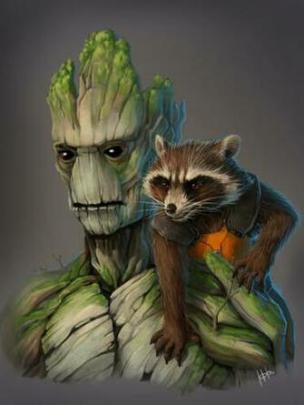 Free download Rocket and Groot by BiigM [1920x1080] for your Desktop 
