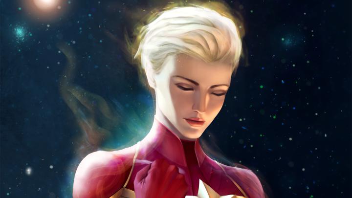 Powerful Captain Marvel Artwork Captain Marvel wallpaper 4k, Captain 
