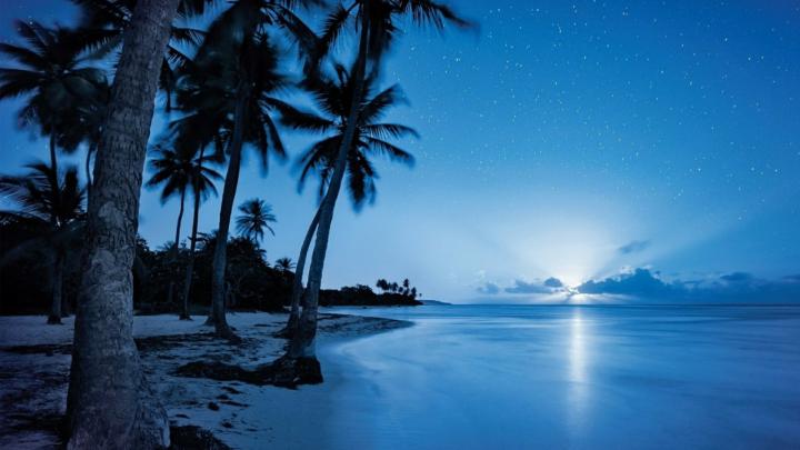 1920x1080, Starry Night Sky Over The Beach Wallpaper - Night Beach 