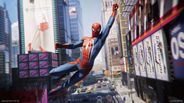 Download 1920x1080 wallpaper spider-man ps4, video game, hanging, 2018 