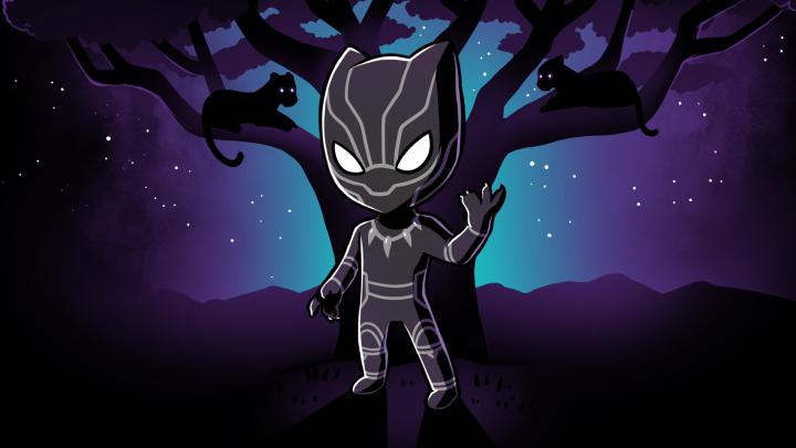 Download 1920x1080 wallpaper black panther, superhero, art, full hd 