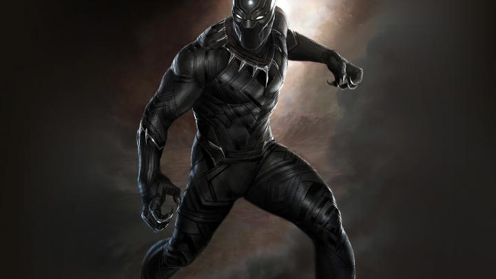 wallpaper for desktop, laptop | aq76-black-panther-art-hero-captain-america