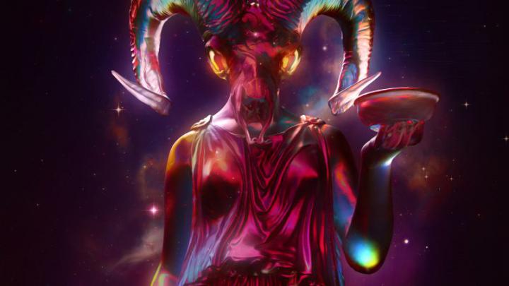 Celestial Wallpaper 4K, CGI, Sculpture, Roman, Nebula, Glowing, Space 