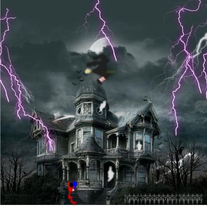 Animated Haunted House Desktop Wallpaper -
