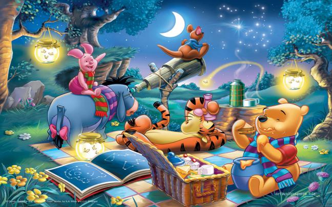 Disney Picture Winnie The Pooh And Friends Lantern Telescope Picnic 