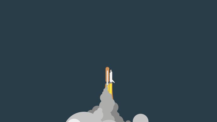 Download 1920x1080 wallpaper minimalist, space, rocket, clouds, full hd 