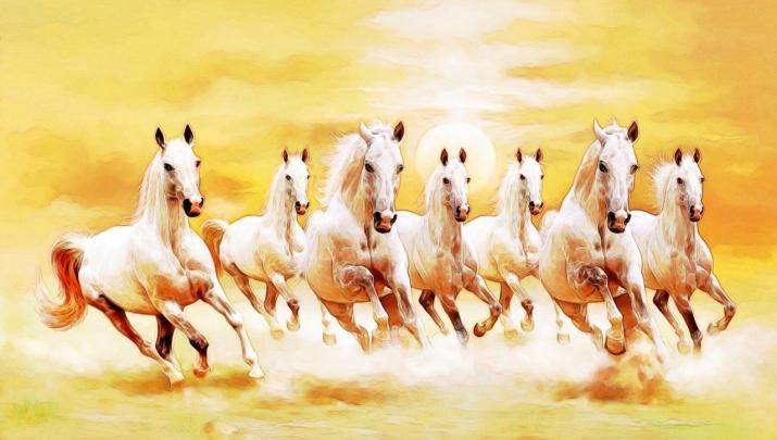 Running Seven Horses Wallpapers