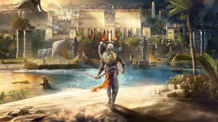 assassins , video games, Egypt, river, boat, city, Assassin\u0026#39;s Creed 