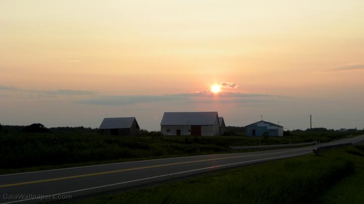 Sunset in the hazy sky of the countryside wallpapers 1920x1080 - Free 