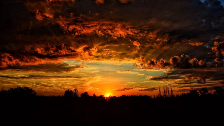 Sunset Clouds Orange Sky Wallpaper[1920x1080] | Sunset wallpaper 