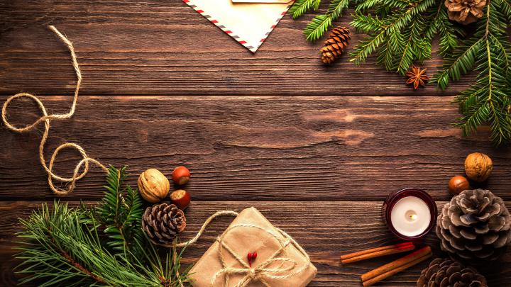Wood Table Christmas Decorations UHD 4K Wallpaper | Pixelz