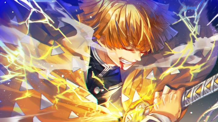 #8.1039, Zenitsu, Thunder Breathing, Demon Slayer, Kimetsu no Yaiba, 4K 