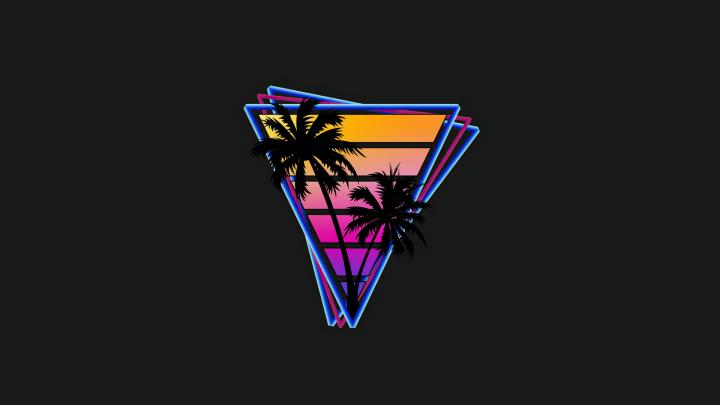 1920x1080 Vaporwave Triangle Palm Trees 4k Laptop Full HD 1080P HD 4k 