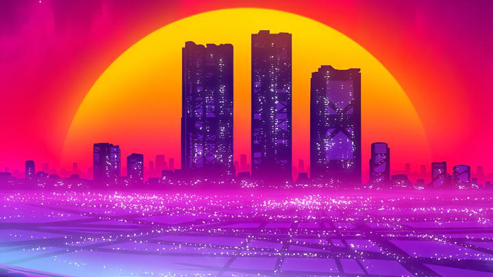 1920x1080 Buildings Fall Synthwave Laptop Full HD 1080P HD 4k 