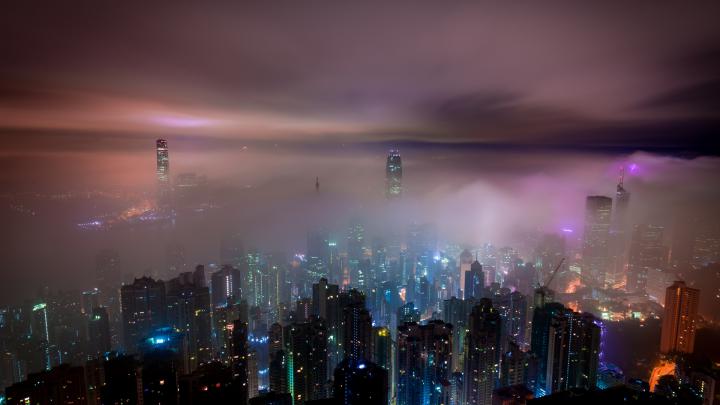 Download 1920x1080 Wallpaper Clouds, Aerial View, Hong Kong, City 