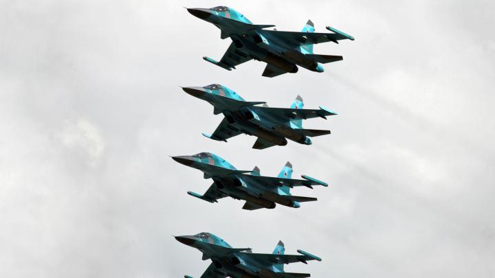 aircraft aviation su34 russian air force formation flying 1920x1080 