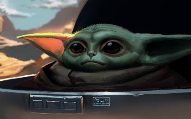Free download Baby Yoda Baby Yoda Mandalorian Fan Art 1920x1080 