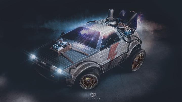 Wallpaper : 1920x1080 px, 3D, Back to the Future, car, digital art, DMC 