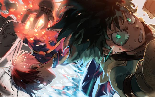 Izuku Midoriya, Shouto Todoroki, Artwork, My Hero Academia, - Deku 