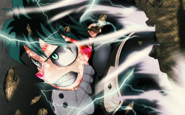 Download 4k, Izuku Midoriya, Lightnings, Boku No Hero Academia, - My 