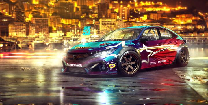 Honda Colorful Digital Art 4k, HD Cars, 4k Wallpapers, Images 