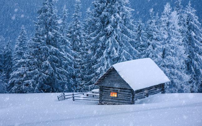 House in winter forest Wallpaper for Widescreen Desktop PC 1920x1080 