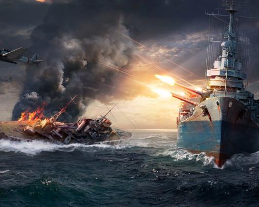 Free download Wallpaper World of Warships Game Scene [1920x1080] for 