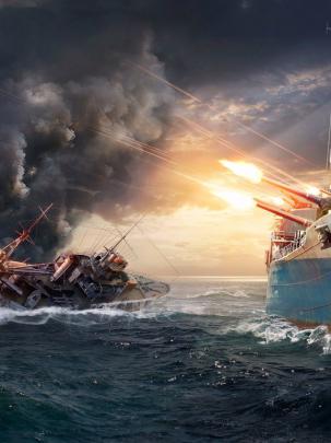 Free download Wallpaper World of Warships Game Scene [1920x1080] for 