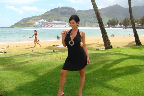 women denise milani outdoors sunglasses black dress 1800x1200 wallpaper 