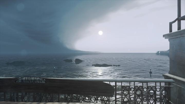 Wallpaper : 1920x1080 px, bench, clouds, coast, Dishonored, dishonored 