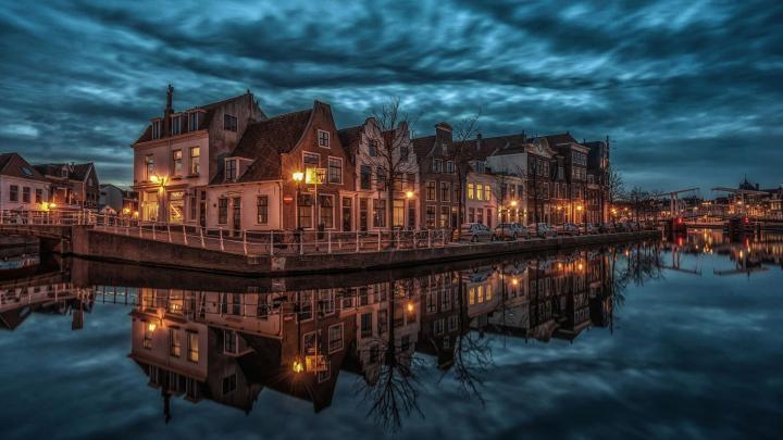 Europe wallpaper, netherlands, haarlem, reflection, canal, cityscape 